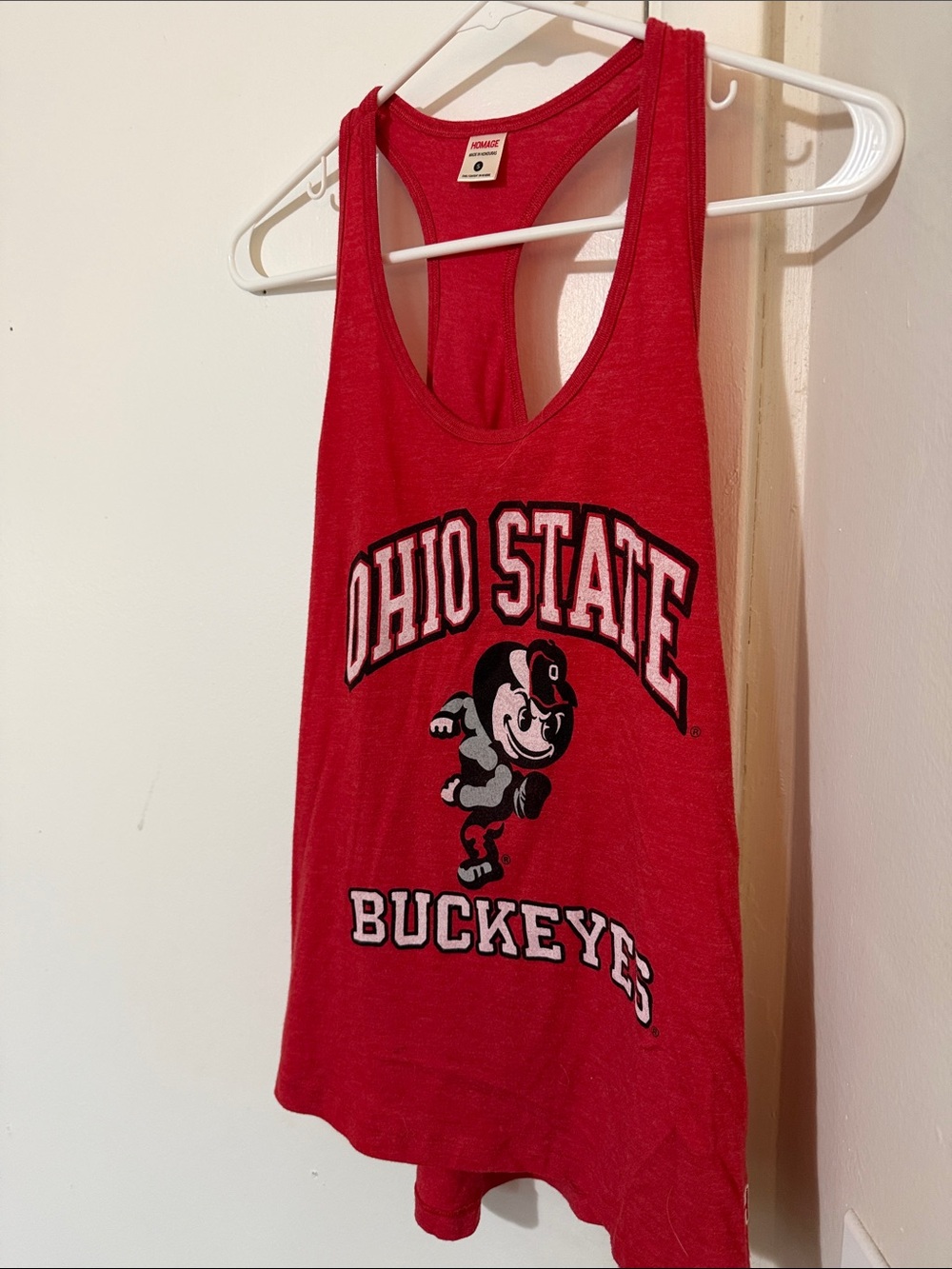 HOMAGE Red Ohio State Buckeyes Racerback Tank